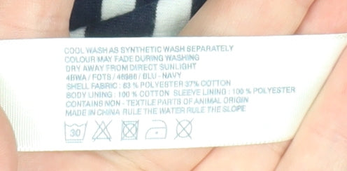 Fat Face Women's Blue Belted Parka Jacket Size 12 Lined Outdoor Style