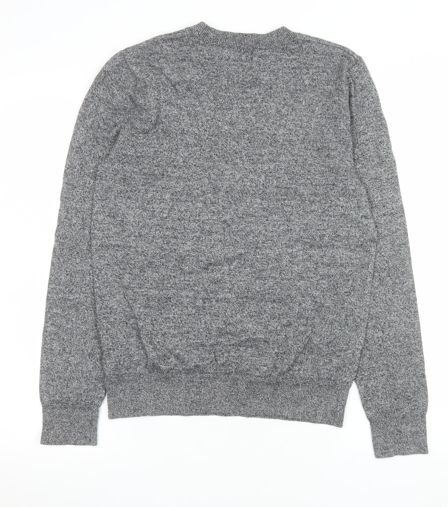 Topman Men's Grey Cotton Crew Neck Jumper Size S