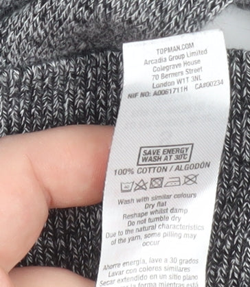 Topman Men's Grey Cotton Crew Neck Jumper Size S