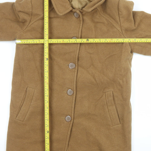 Honor Millburn Women’s Brown Wool Blend Mid-Length Coat Size 14