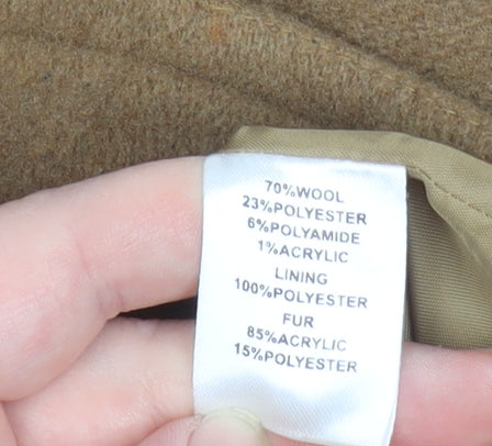 Honor Millburn Women’s Brown Wool Blend Mid-Length Coat Size 14