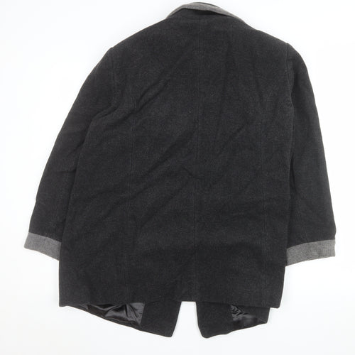Eastex Women Black Wool Blend Mid-Length Coat Size 18