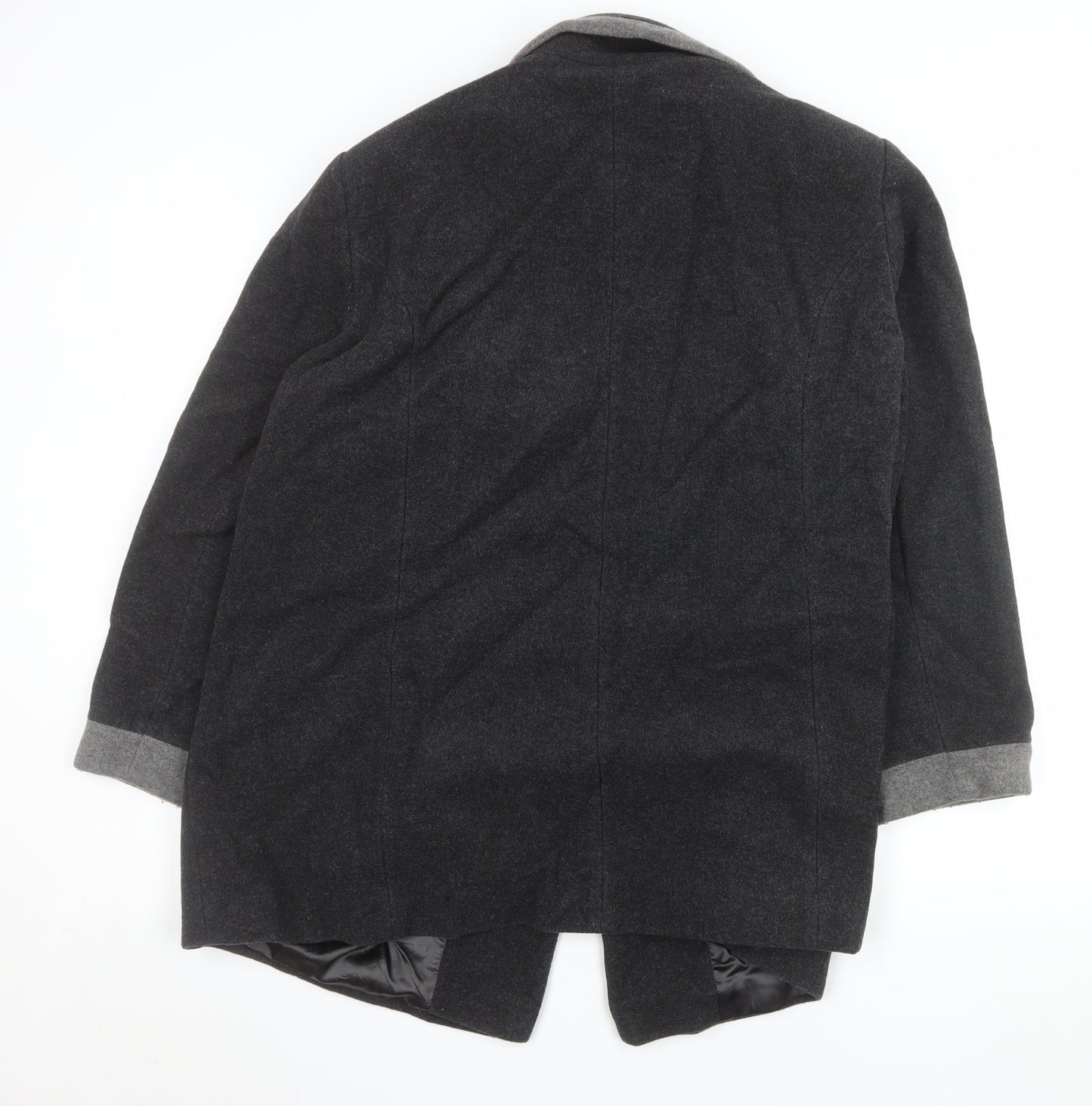 Eastex Women Black Wool Blend Mid-Length Coat Size 18
