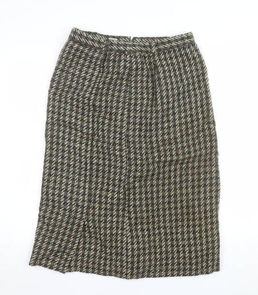 Jobis Women Grey Wool Tweed Midi Pencil Skirt Size 16