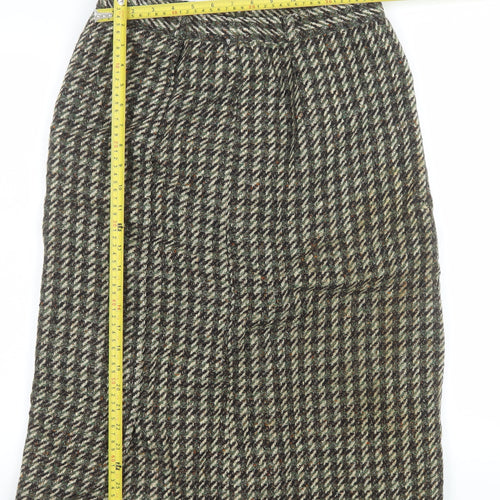 Jobis Women Grey Wool Tweed Midi Pencil Skirt Size 16