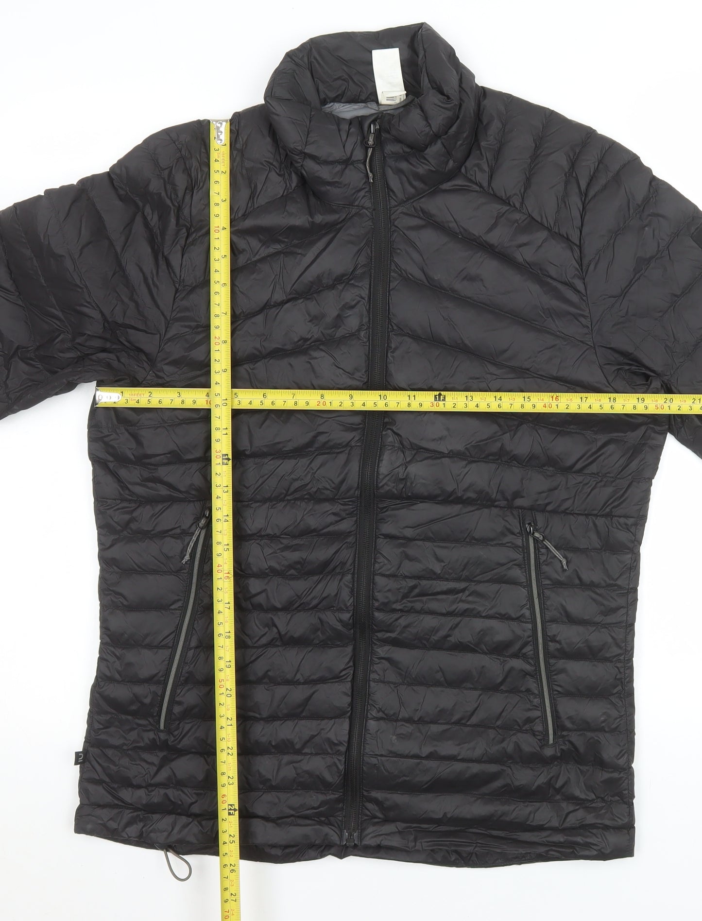 Decathlon Men's Black Lightweight Puffer Jacket Size M Regular