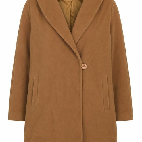 Alexon Women Brown Wool Cashmere Mid-Length Overcoat UK 14