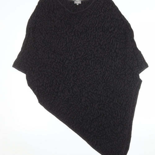 Phase Eight Women Black Animal Textured Tunic Top L Viscose Dolman Sleeve