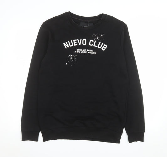 Nuevo Club Men's Black Graphic Pullover Sweatshirt Size S