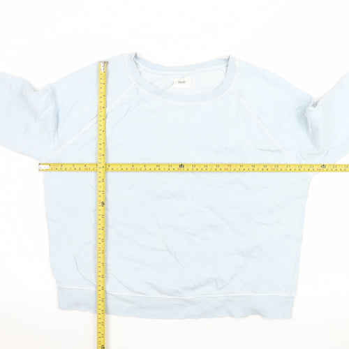 Hush Women Blue Small Pullover Sweatshirt with Pink Stripes