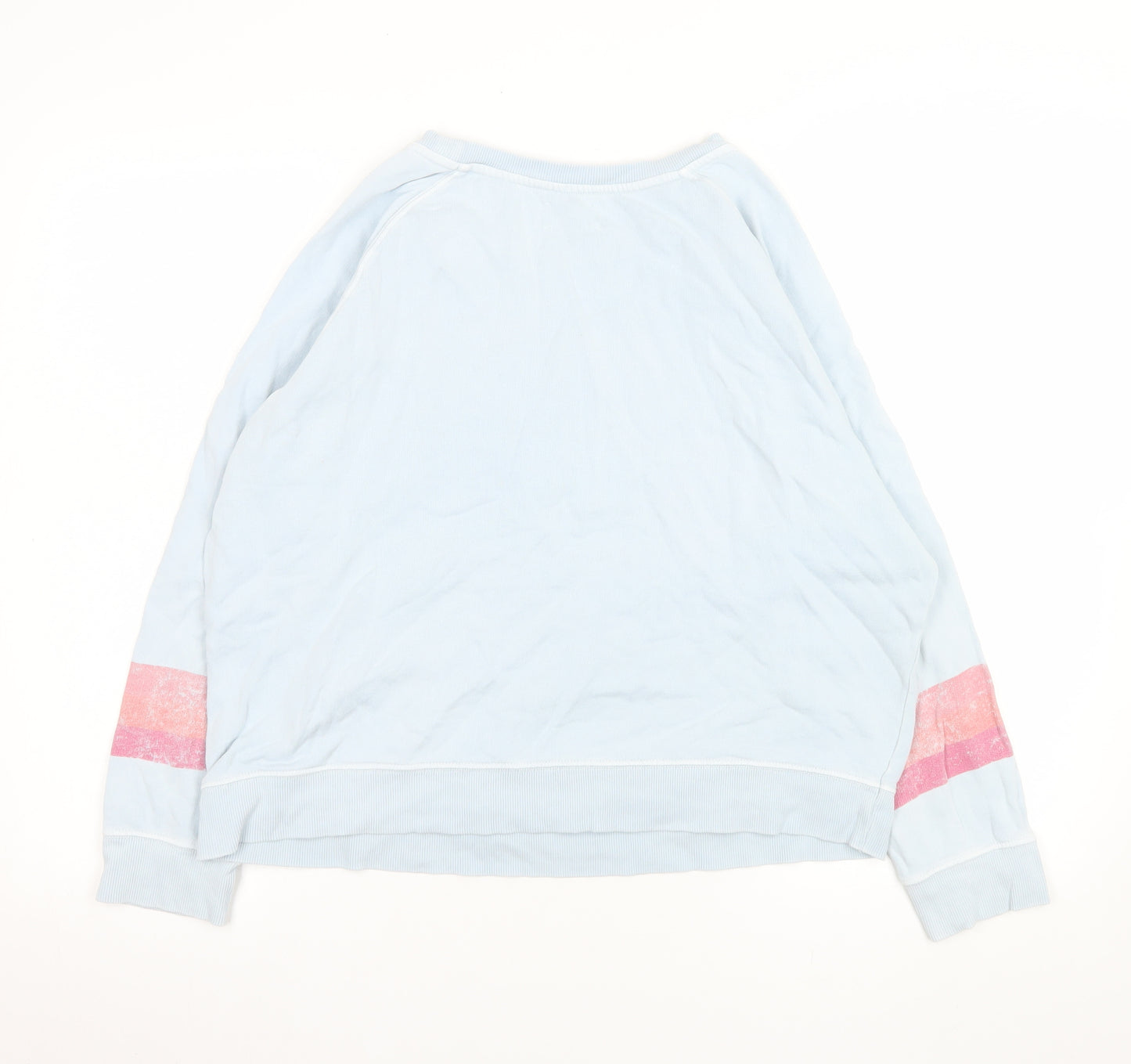 Hush Women Blue Small Pullover Sweatshirt with Pink Stripes