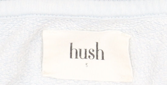 Hush Women Blue Small Pullover Sweatshirt with Pink Stripes