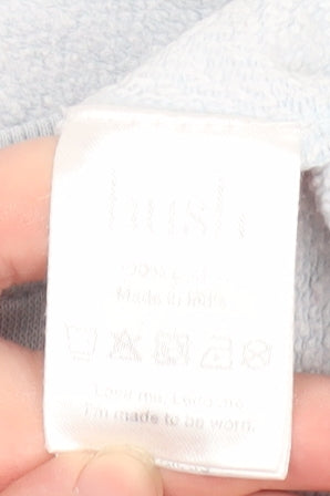 Hush Women Blue Small Pullover Sweatshirt with Pink Stripes