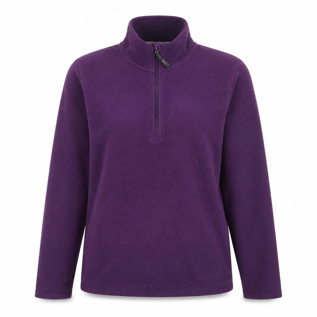 Front view of Peter Storm Women's Purple 1/2 Zip Fleece Pullover, size 10