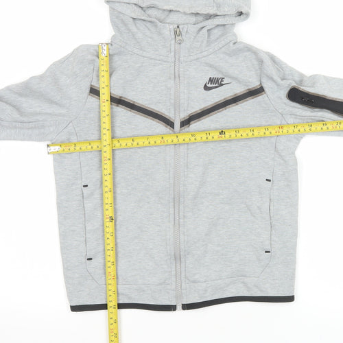 Nike Boys Grey Hooded Tech Fleece Track Jacket M 11-12 Years