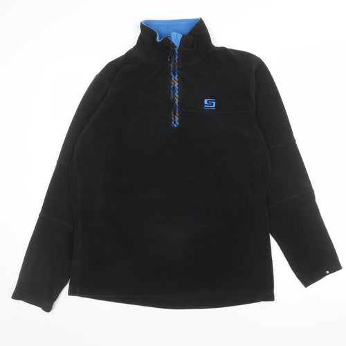 Surfanic Men's Black Fleece 1/4 Zip Pullover Sweatshirt M