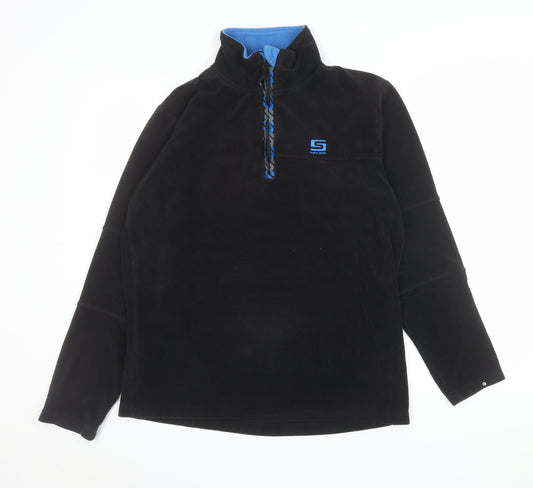 Surfanic Men's Black Fleece 1/4 Zip Pullover Sweatshirt M