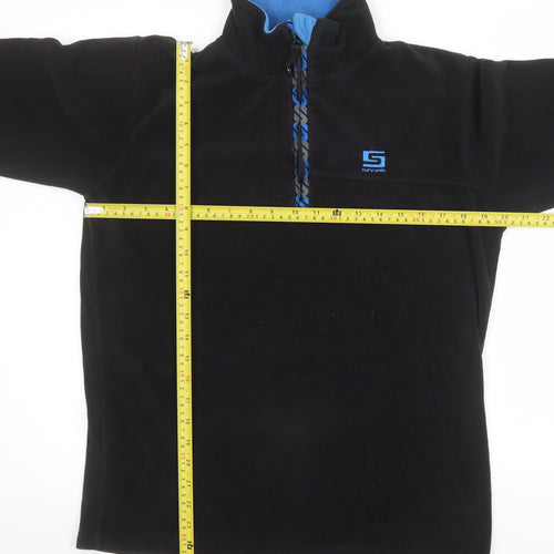 Surfanic Men's Black Fleece 1/4 Zip Pullover Sweatshirt M