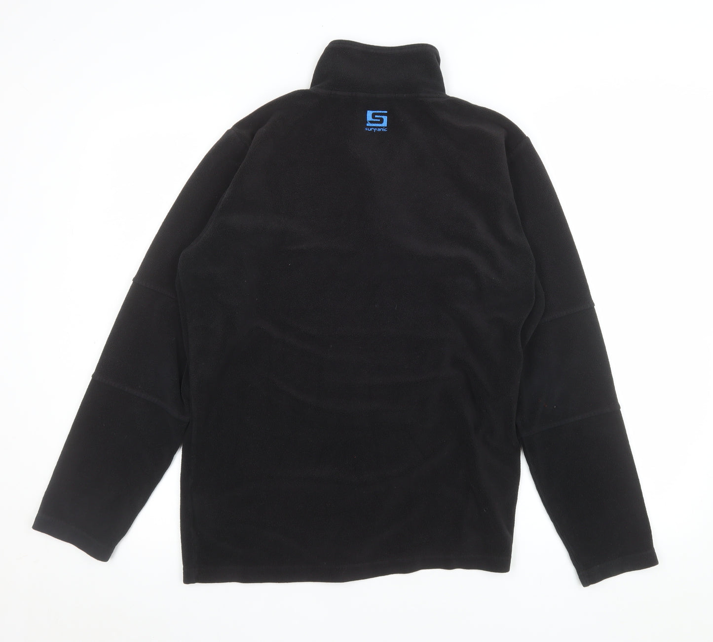 Surfanic Men's Black Fleece 1/4 Zip Pullover Sweatshirt M