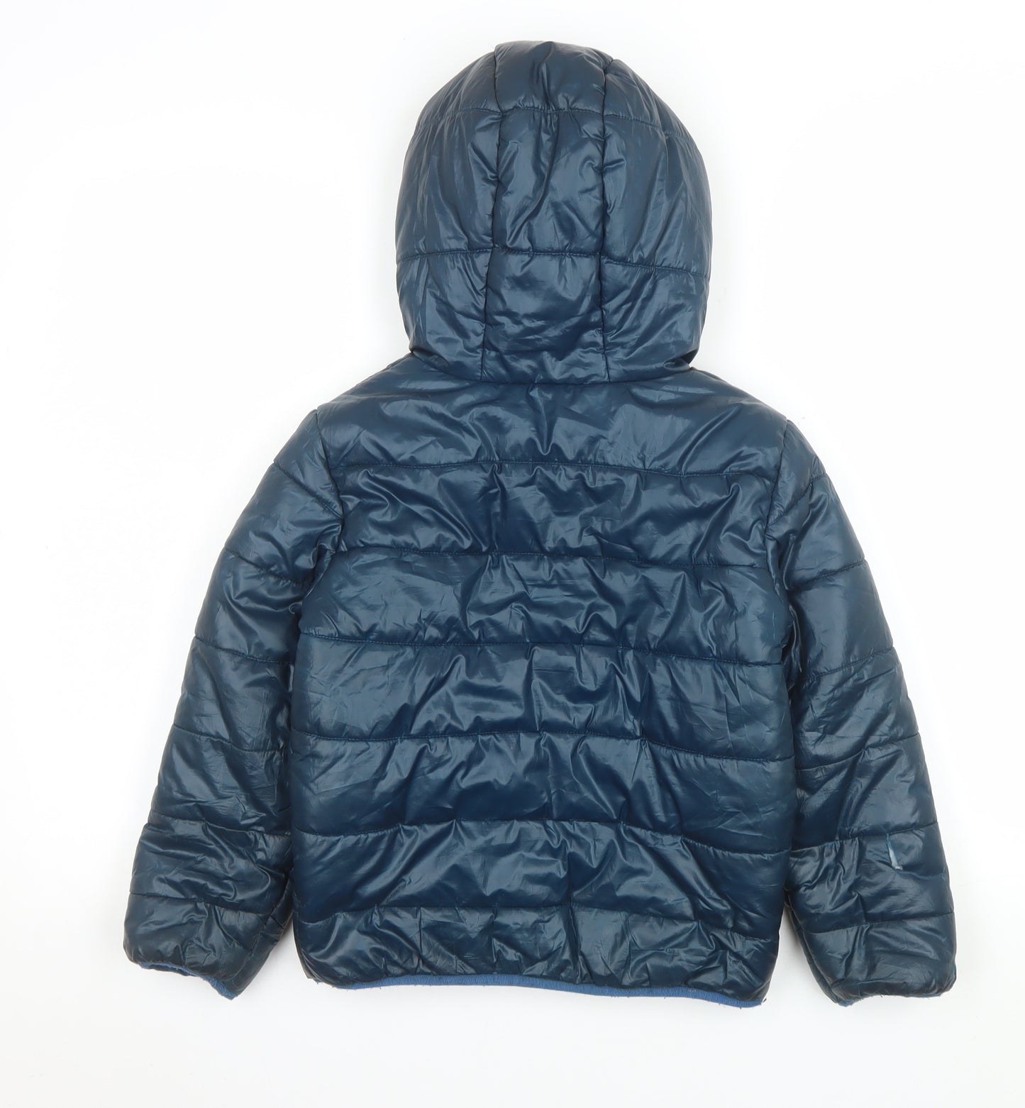Jordan Boys Blue Hooded Puffer Jacket 7 Years Polyester Winter Coat
