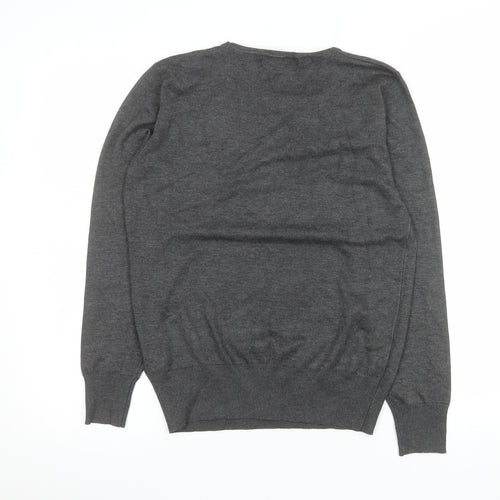 Mela London Women Grey Star Rhinestone Pullover Jumper Size S