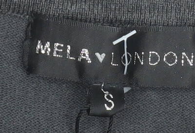 Mela London Women Grey Star Rhinestone Pullover Jumper Size S