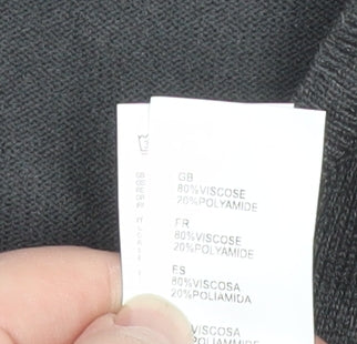 Mela London Women Grey Star Rhinestone Pullover Jumper Size S