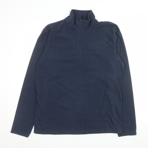 Mountain Warehouse Men's Blue Fleece 1/4 Zip Pullover Sweatshirt S