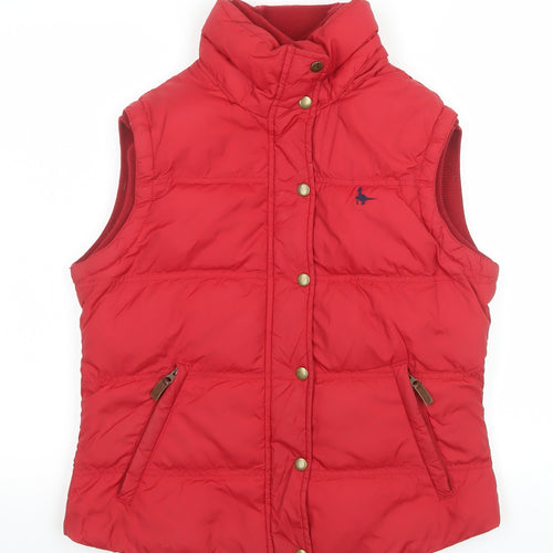 Jack Wills Womens Red Padded Bodywarmer Gilet UK 12