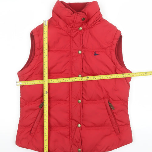 Jack Wills Womens Red Padded Bodywarmer Gilet UK 12