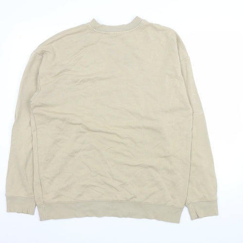 Adidas Men Beige 3XL Crew Neck Pullover Sweatshirt