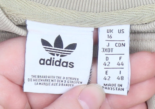 Adidas Men Beige 3XL Crew Neck Pullover Sweatshirt