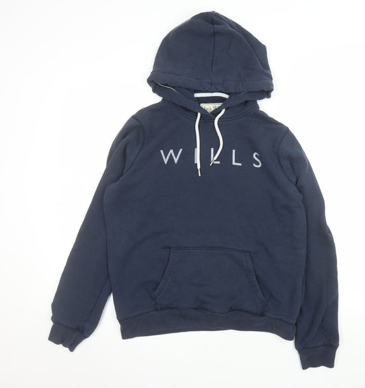 Jack Wills Women's Navy Blue Pullover Hoodie UK 14 Cotton Blend
