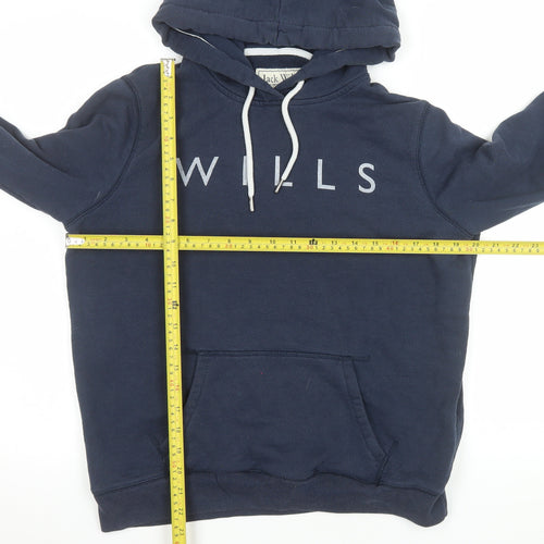 Jack Wills Women's Navy Blue Pullover Hoodie UK 14 Cotton Blend