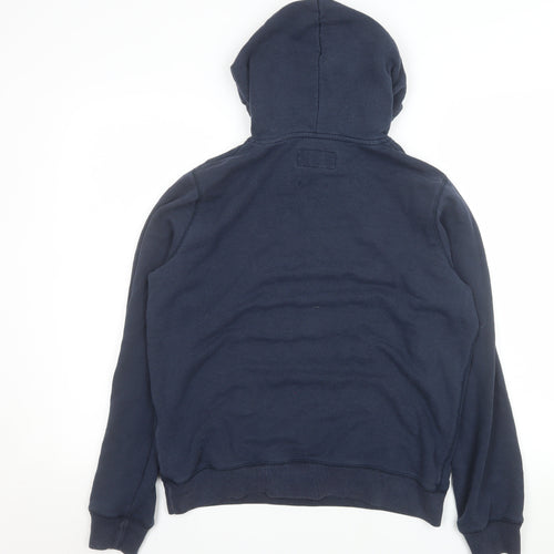 Jack Wills Women's Navy Blue Pullover Hoodie UK 14 Cotton Blend