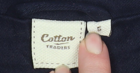 Cotton Traders Women's Navy Duffle Coat S Hooded Toggle Mid-Length