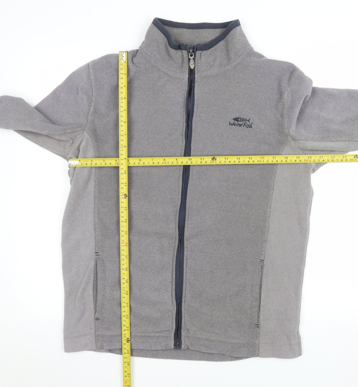 Weird Fish Men's Grey Full Zip Fleece Jacket Size M Outdoor Wear