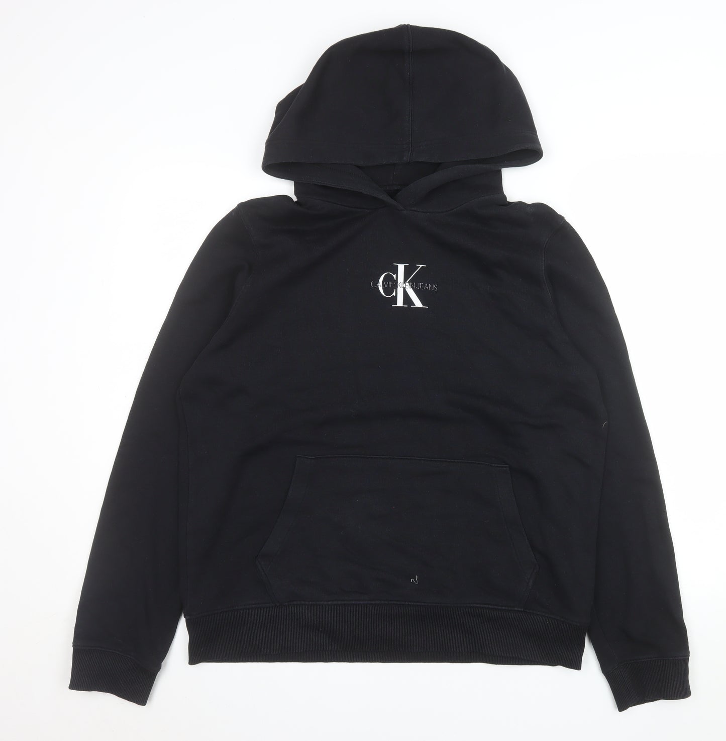 Calvin Klein Jeans Mens Black XL Pullover Hoodie Cotton Blend