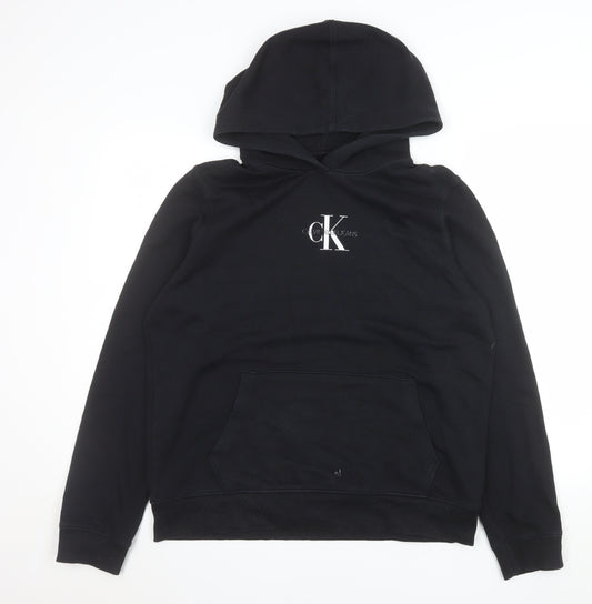 Calvin Klein Jeans Mens Black XL Pullover Hoodie Cotton Blend