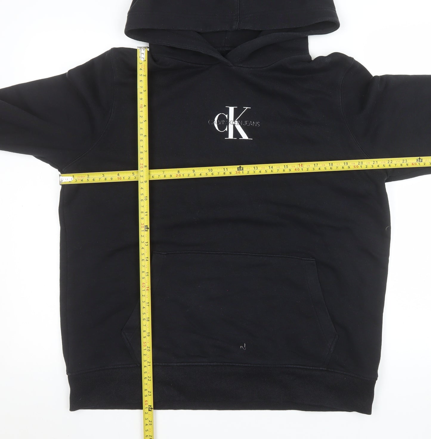 Calvin Klein Jeans Mens Black XL Pullover Hoodie Cotton Blend