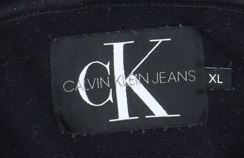 Calvin Klein Jeans Mens Black XL Pullover Hoodie Cotton Blend