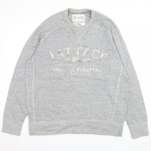 Fat Face Men's Grey Cotton Crew Neck Sweatshirt L
