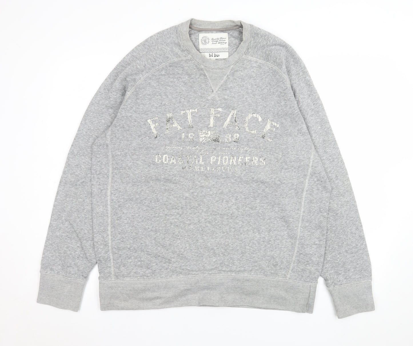 Fat Face Men's Grey Cotton Crew Neck Sweatshirt L