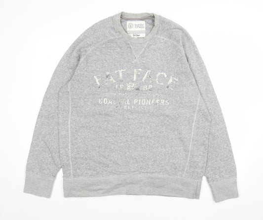 Fat Face Men's Grey Cotton Crew Neck Sweatshirt L