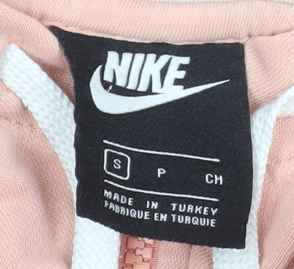 Nike Womens Pink Full Zip Hooded Jacket Size S Casual Cotton