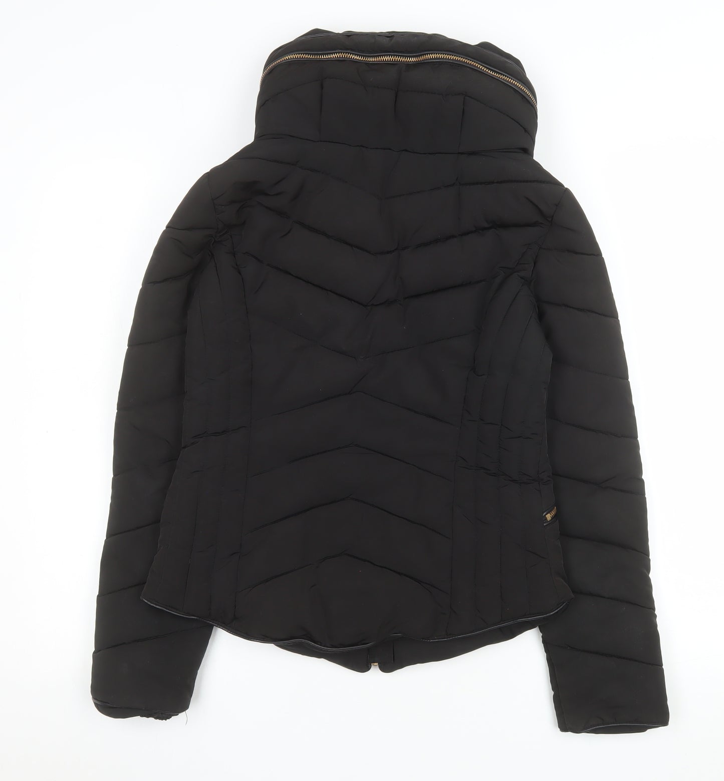 Zara Women’s Black Puffer Jacket Size S Quilted Short Coat