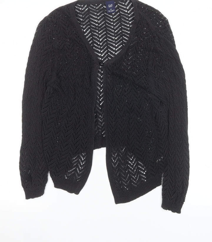 GAP Women's Black Open-Knit Cotton Cardigan Size M
