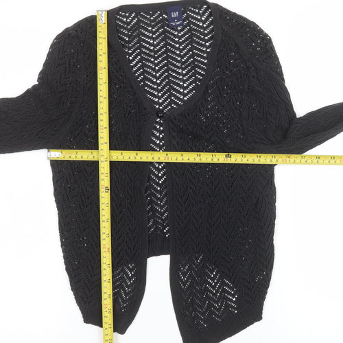 GAP Women's Black Open-Knit Cotton Cardigan Size M