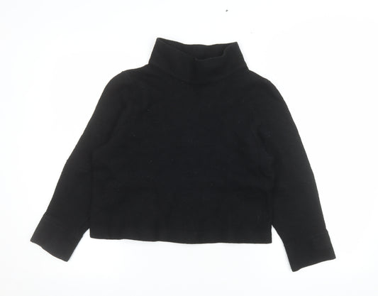 COS Womens Black Wool Blend Long Sleeve Mock Neck Pullover Sweatshirt Size S