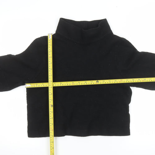 COS Womens Black Wool Blend Long Sleeve Mock Neck Pullover Sweatshirt Size S